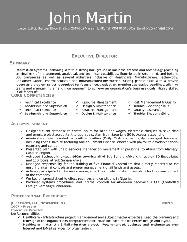 free resume template simple